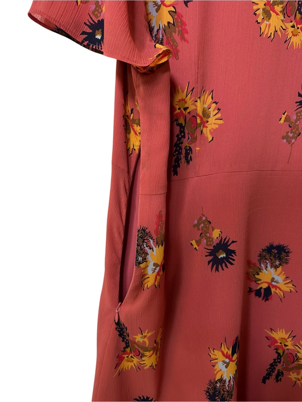 MADEWELL Posy Cactus Flower V Neck Ruffle Dress - Picture 3 of 5